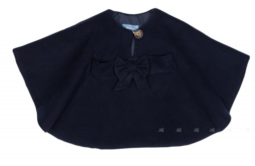 Girls Navy Blue Cape with Bow Belt