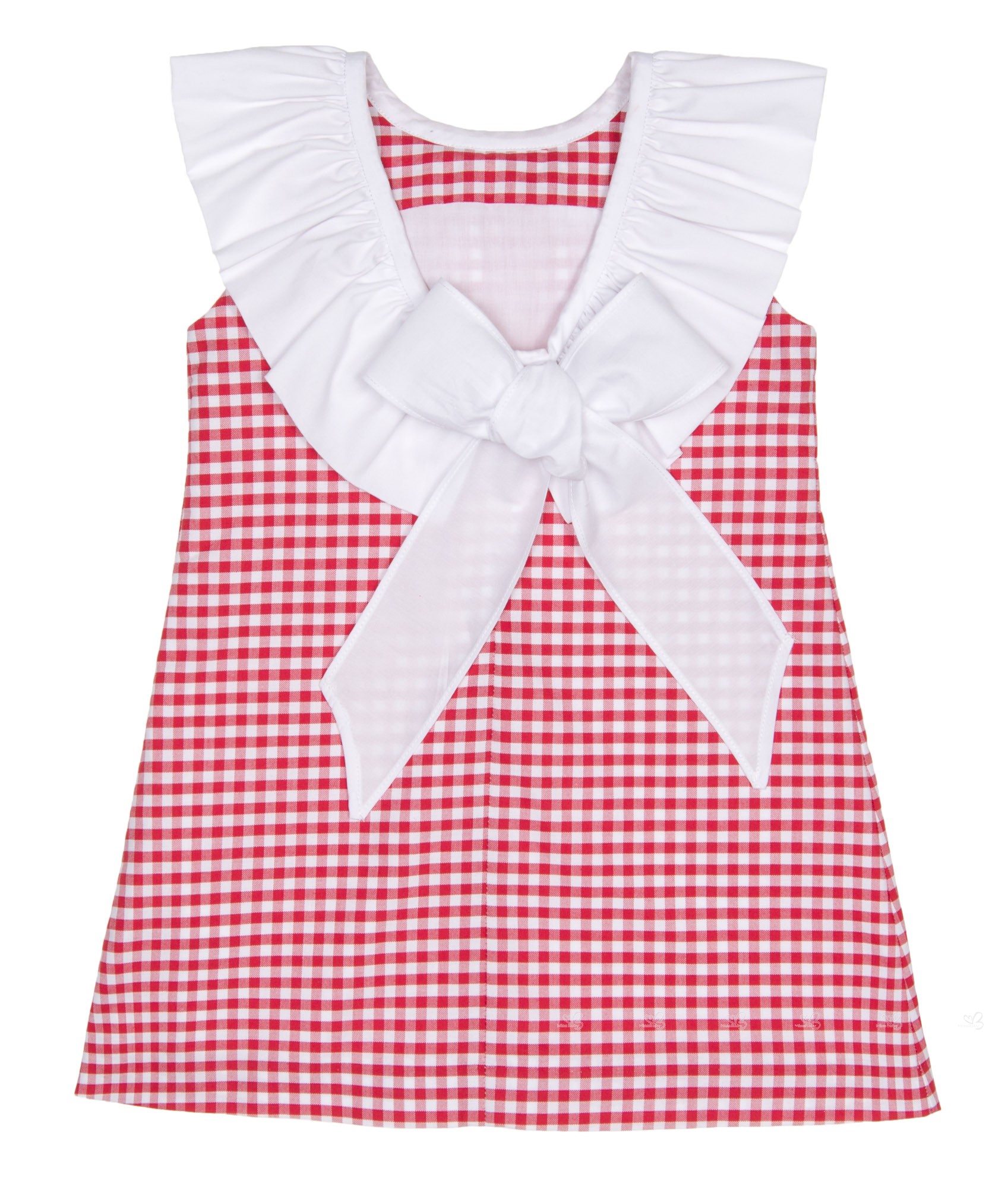 Cocote Girls Red & White Checked Dress with Ruffle Collar | Missbaby
