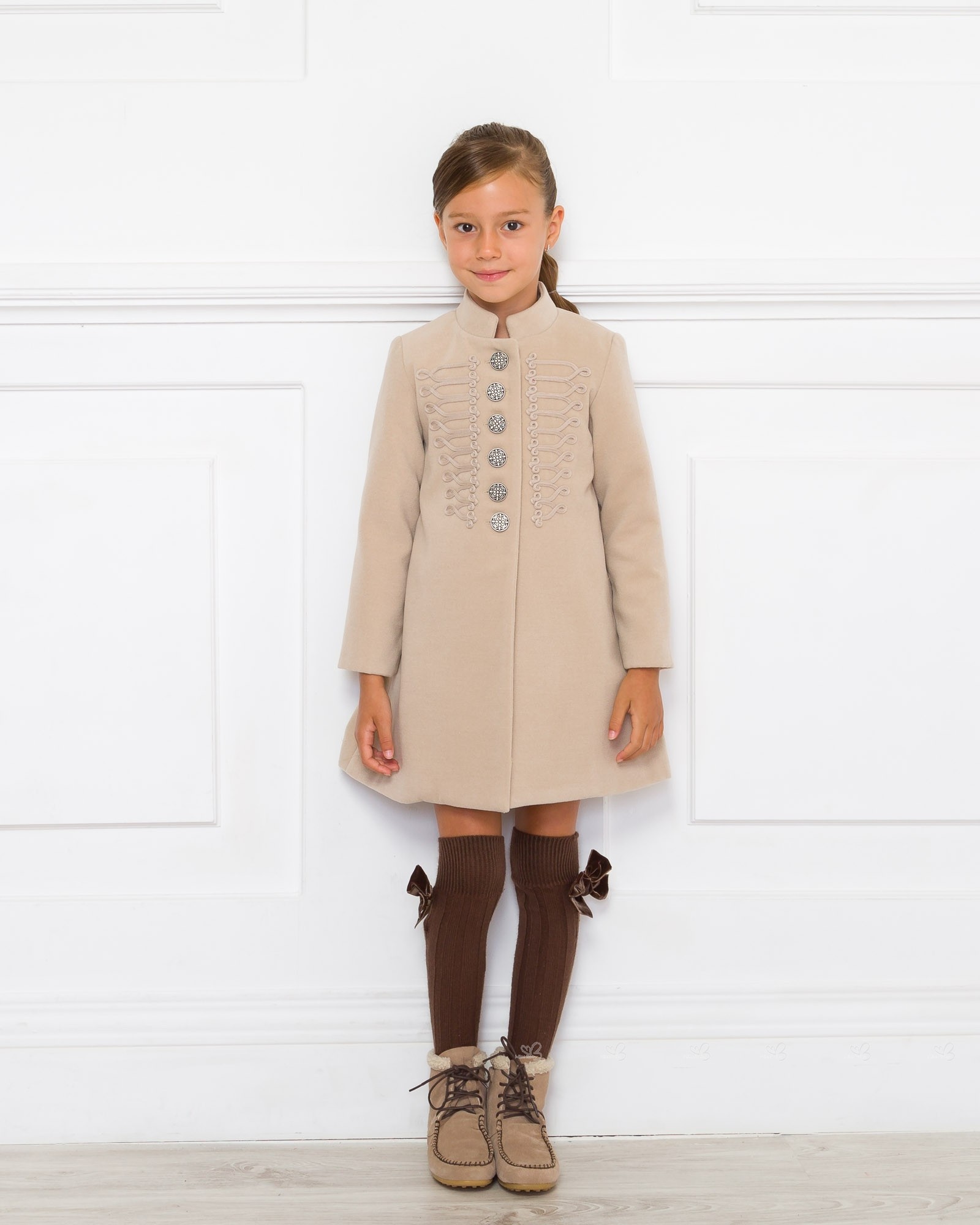 Girls Beige Suede Mohican Boots Outfit | Missbaby