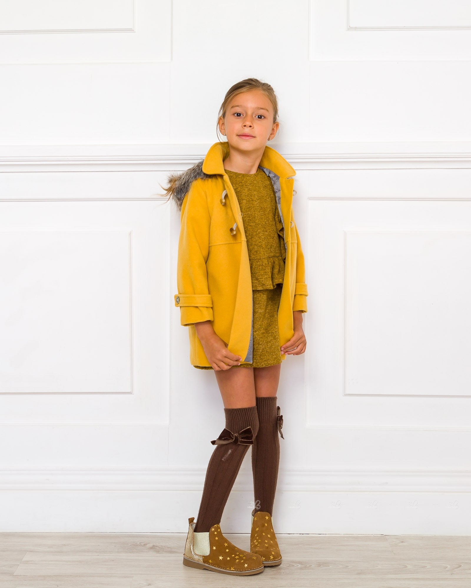 mustard dress with boots