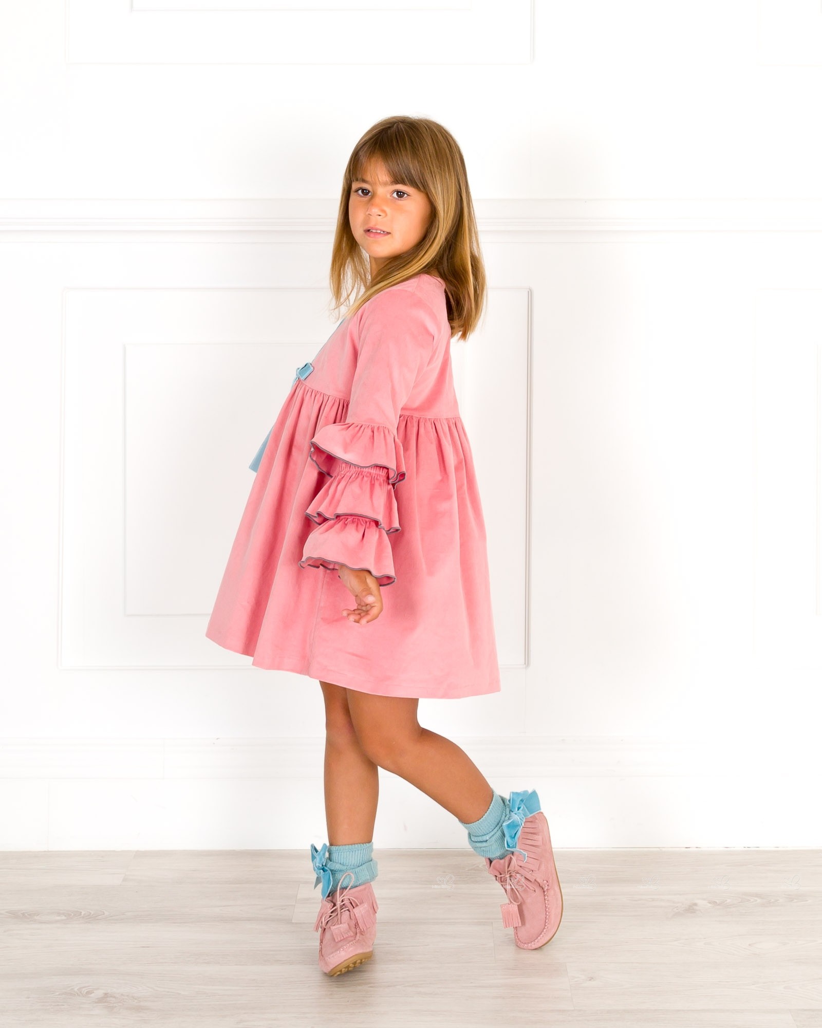 Girls Pink Corduroy Dress Outfit | Missbaby
