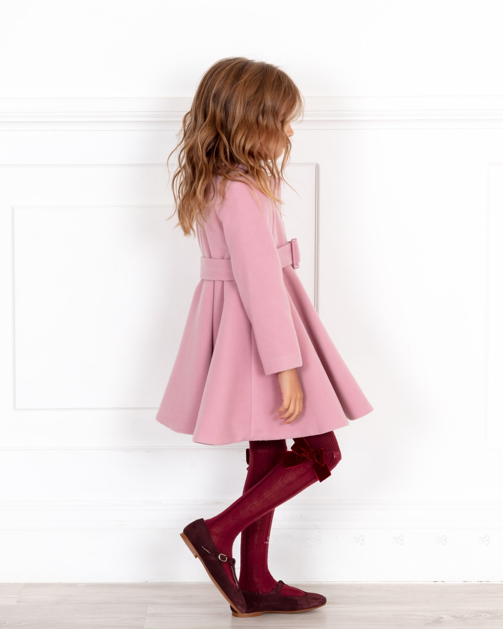 Nekenia Girls Pale Pink Coat with Belt | Missbaby