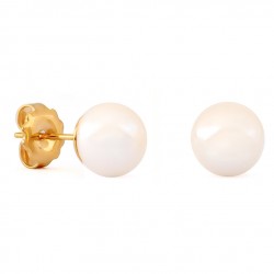 Gold Earrings with Pearl 8mm
