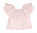 Girls Blush Pink Ruffle Collar Blouse 2 Piece Set 