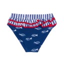 Girls Navy Blue & White Fish Print Bikini Bottoms