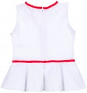 Camiseta Niña Blanco Costuras Lazo Rojo